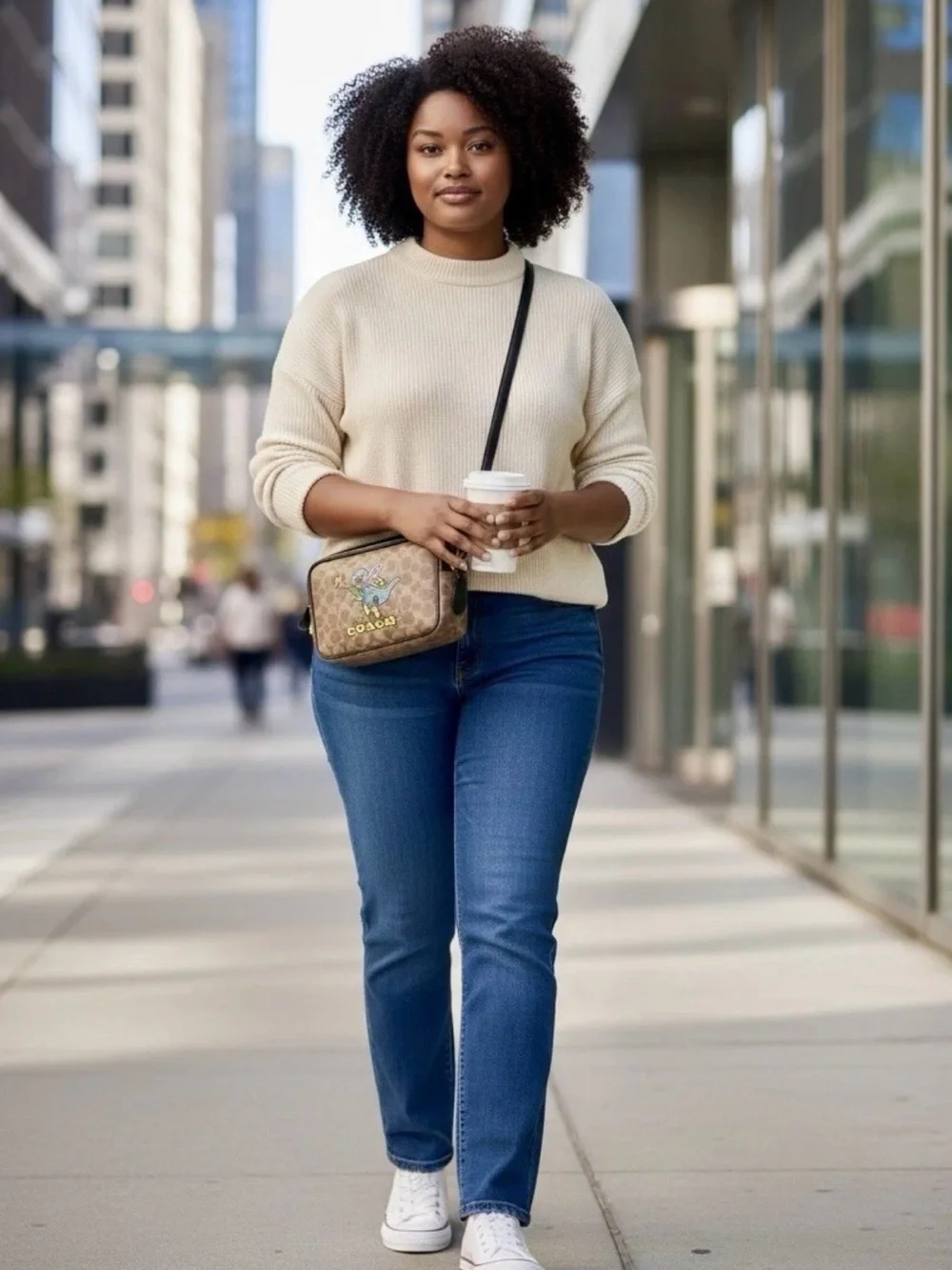 Coach Signature Jamie Camera Bag With A Playful  Rexy Dinosaur Print Crossbody.